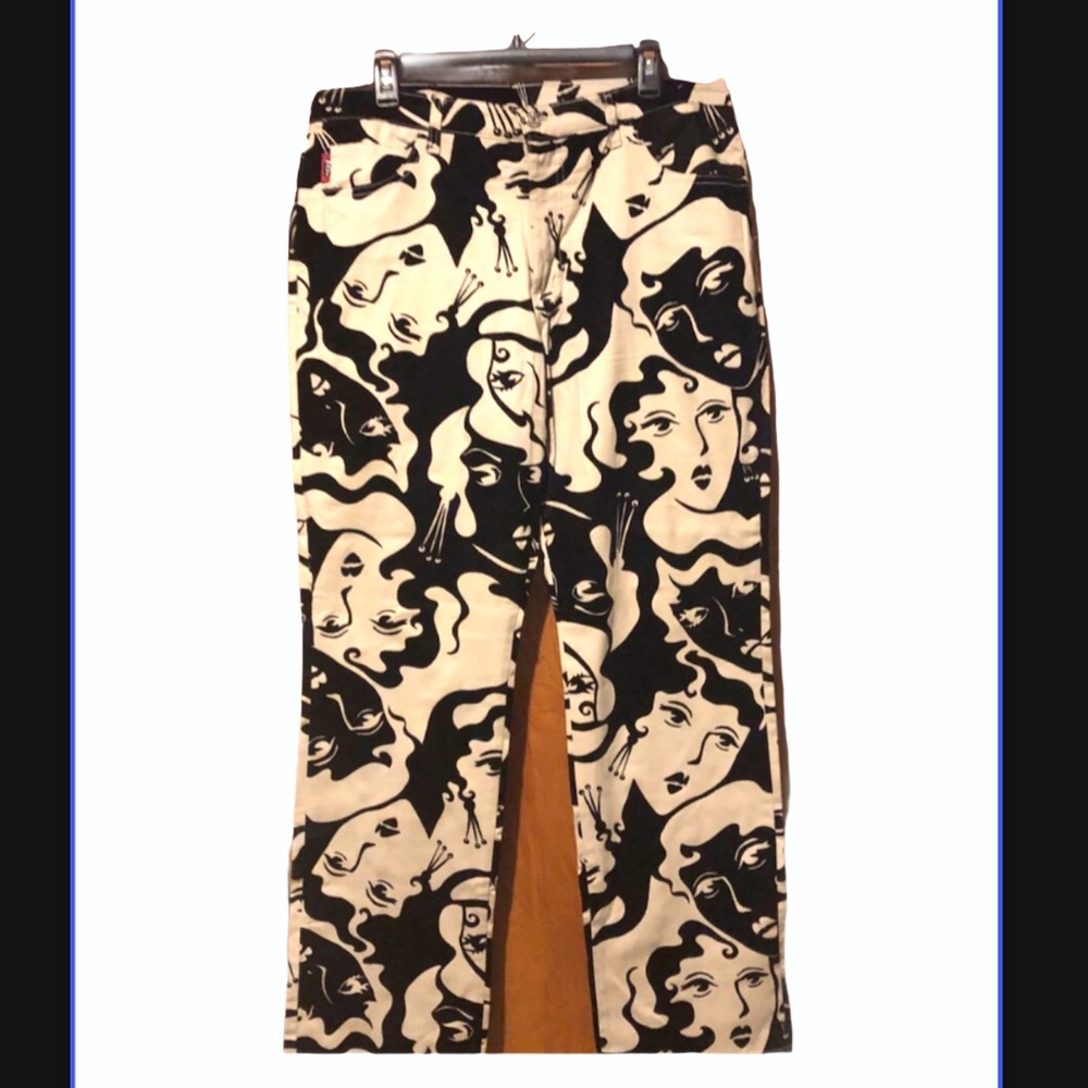 Pop art Faces Navi Jeans- Vintage 1990s